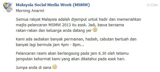 MSMW2013 Invite All Malaysian