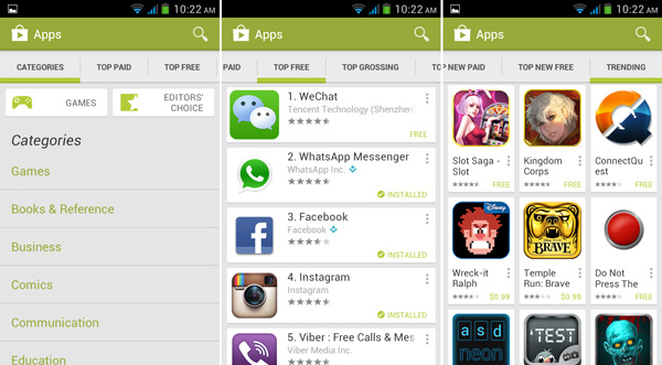 Google Play Store 4.0.25 dengan Antaramuka Baru