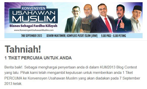 tiket percuma konvensyen usahawan muslim #kum2013