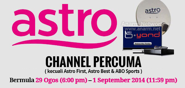 Astro bagi siaran channel percuma