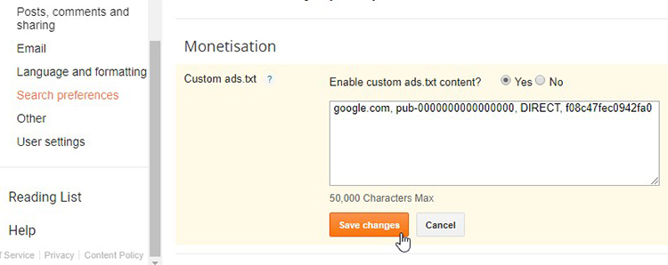 Custom ads.txt di Blogspot